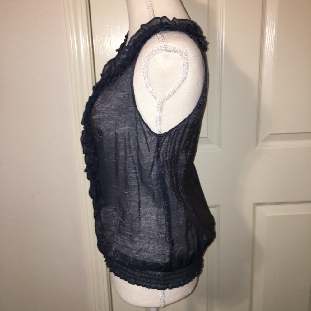 Body Central Sheer Ruffle Top - Picture 6 of 7
